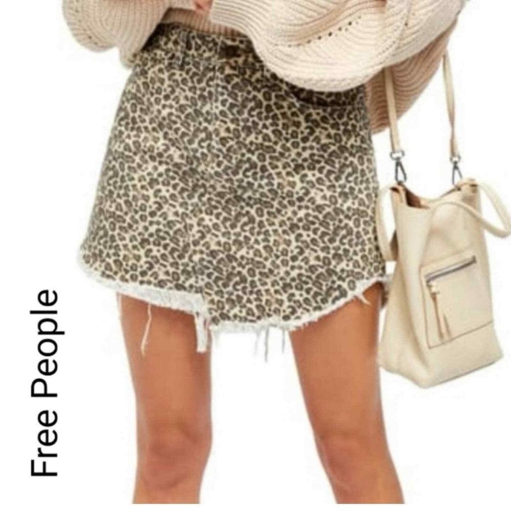 We The Free Animal Print Mini Skirt
